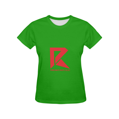 T-Shirt for Women(Green and Red) All Over Print T-Shirt for Women (USA Size) (Model T40)