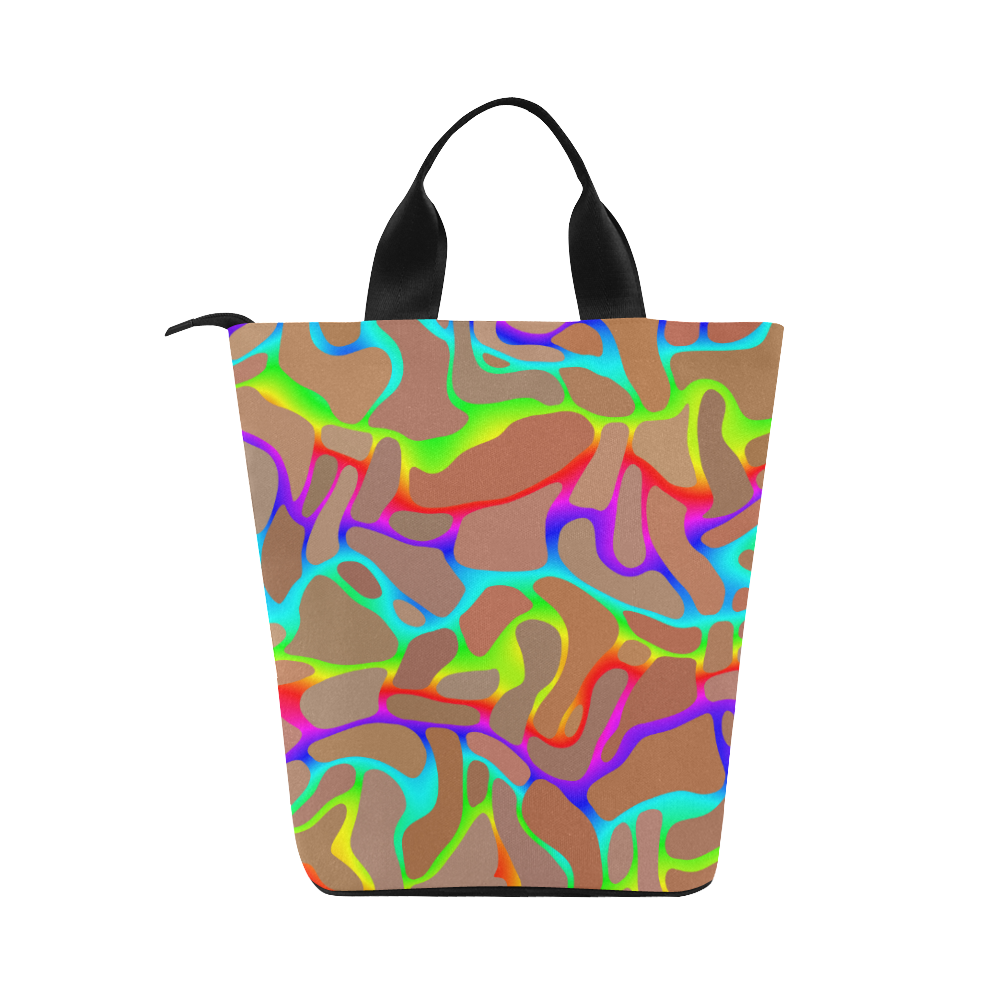 Colorful wavy shapes Nylon Lunch Tote Bag (Model 1670)