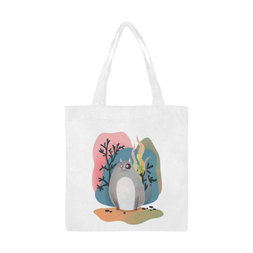 Ocean Cat Canvas Tote Bag/Small (Model 1700)