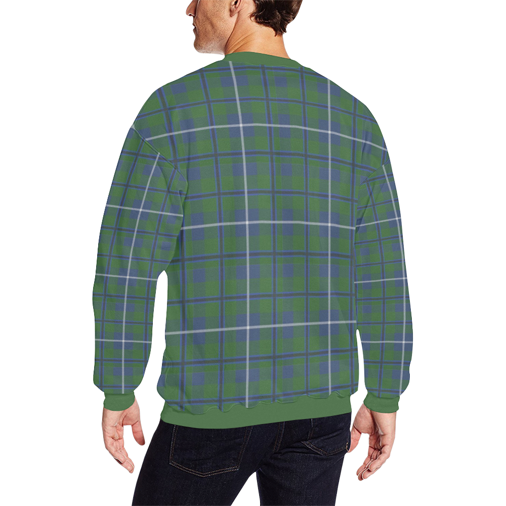 Douglas Tartan Men's Oversized Fleece Crew Sweatshirt/Large Size(Model H18)