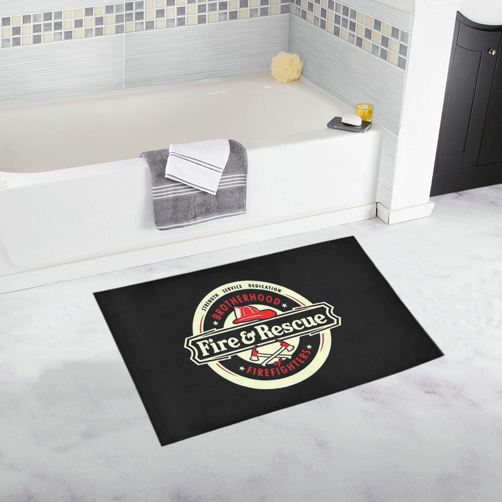 Brotherhood Firefighters Fire And Rescue Bath Rug 20''x 32''