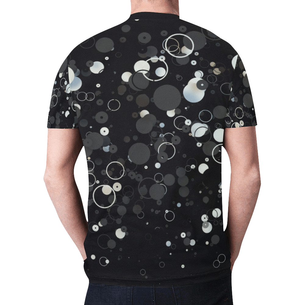 3D Circles and Dots (Black/White/Gray) New All Over Print T-shirt for Men (Model T45)