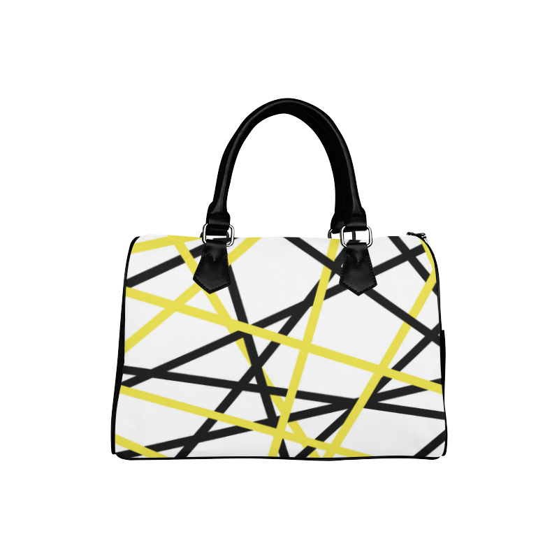 Black and yellow stripes Boston Handbag (Model 1621)
