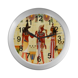 Egyptian Vogue Silver Color Wall Clock
