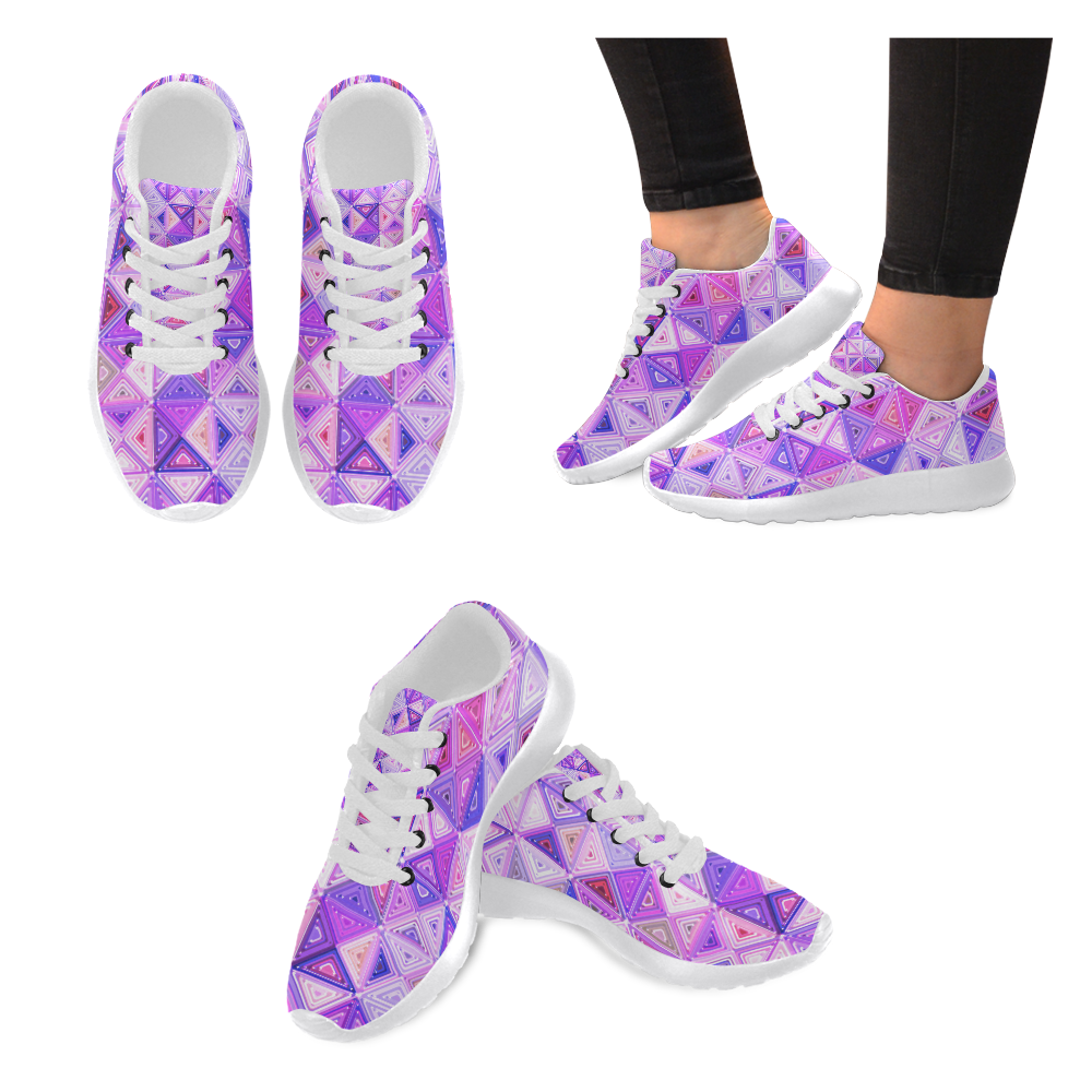 Colorful Geometric Pattern Women’s Running Shoes (Model 020)