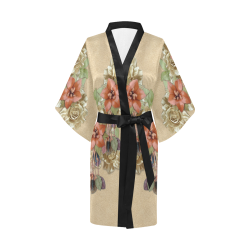 leather flowers Kimono Robe