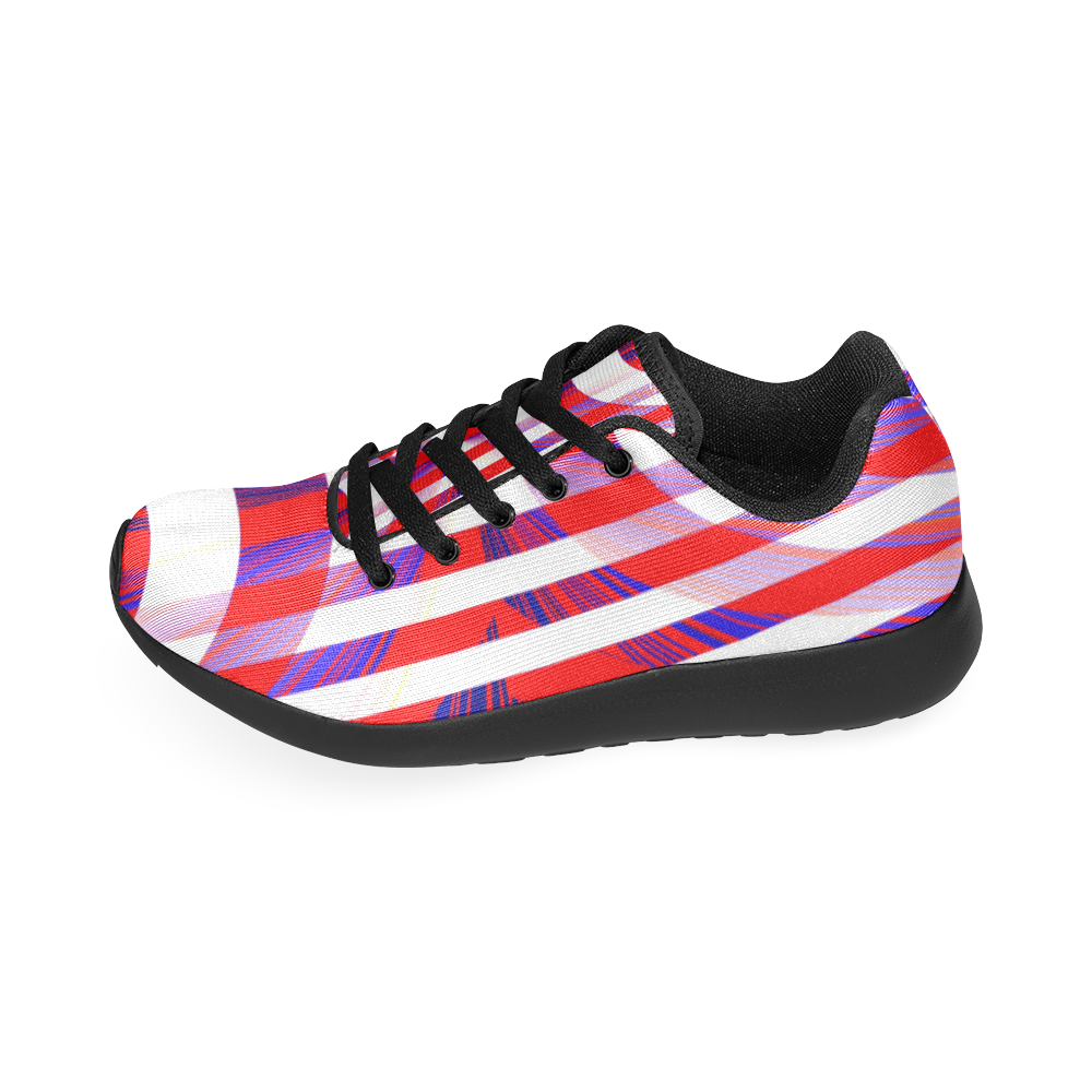 Red Blue White Stripes Women’s Running Shoes (Model 020)