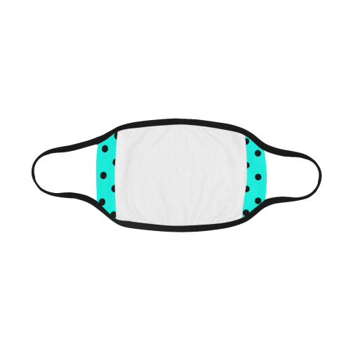 Polka Dots Black on Neon Blue Mouth Mask