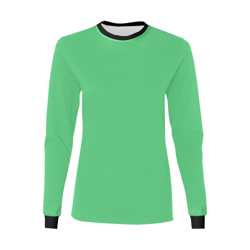color Paris green Women's All Over Print Long Sleeve T-shirt (Model T51)