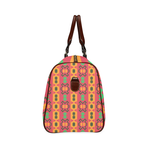 Tribal shapes in retro colors (2) Waterproof Travel Bag/Small (Model 1639)
