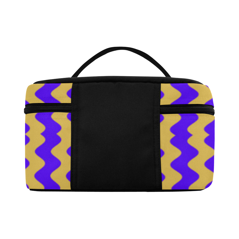Purple Yellow Modern  Waves Lines Lunch Bag/Large (Model 1658)