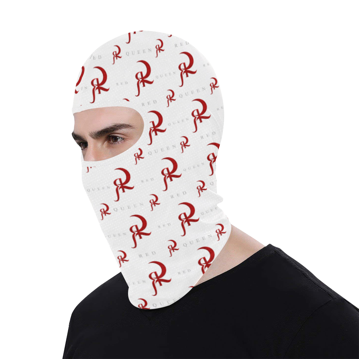 Red Queen Pattern Logo Red & White All Over Print Balaclava