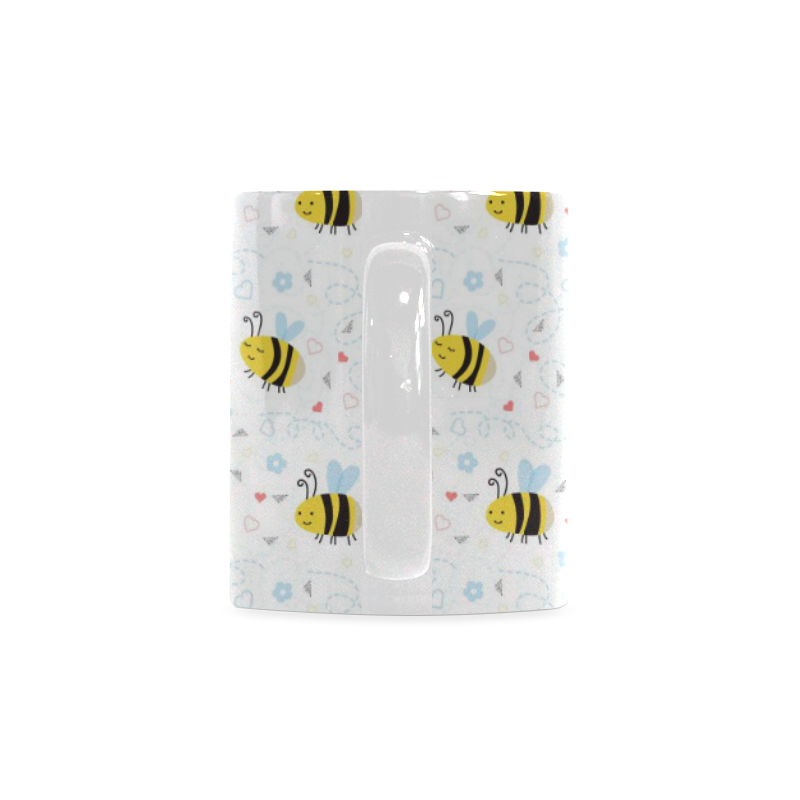 Cute Bee Pattern White Mug(11OZ)