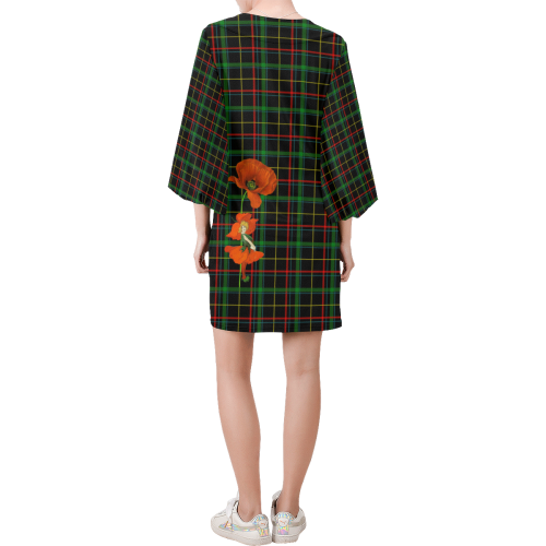 Poppy Elve On Tartan Bell Sleeve Dress (Model D52)