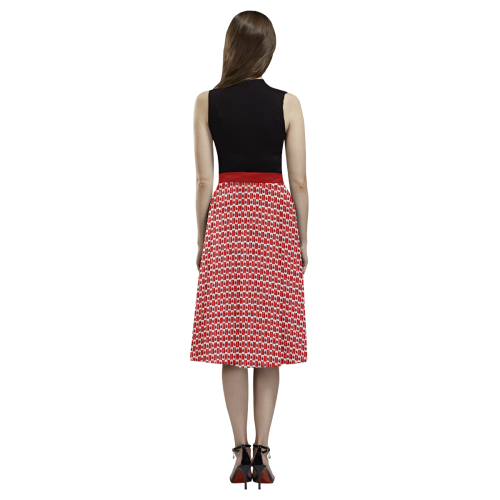 Canadian Flag Skirts Stylish Aoede Crepe Skirt (Model D16)