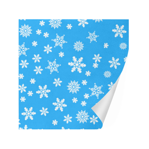 Christmas White Snowflakes on Light Blue Gift Wrapping Paper 58"x 23" (2 Rolls)