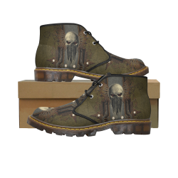 Awesome dark skull Women's Canvas Chukka Boots/Large Size (Model 2402-1)