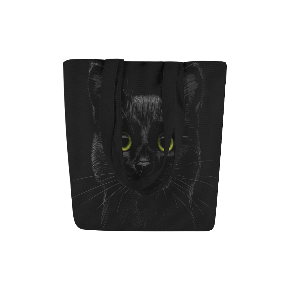 Black Cat Canvas Tote Bag (Model 1657)