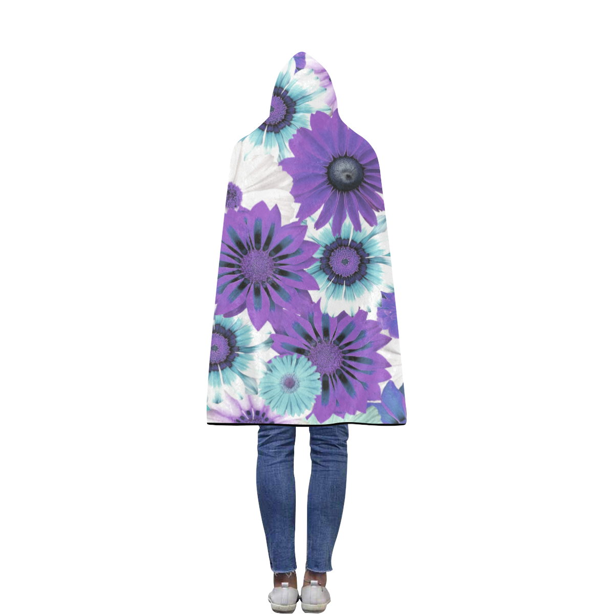 Spring Time Flowers 6 Flannel Hooded Blanket 40''x50''