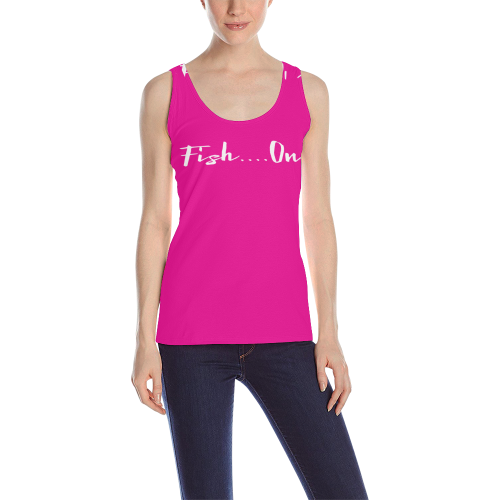 Fish on-Hibiscus All Over Print Tank Top for Women (Model T43)