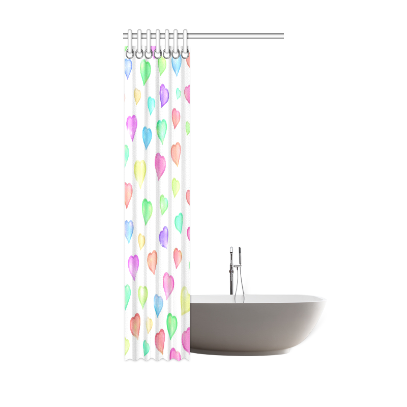 Pastel Hearts Shower Curtain 36"x72"