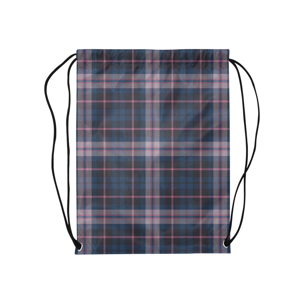 stripe blue pink Medium Drawstring Bag Model 1604 (Twin Sides) 13.8"(W) * 18.1"(H)
