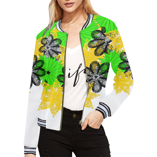 abstract bouquet All Over Print Bomber Jacket for Women (Model H21)