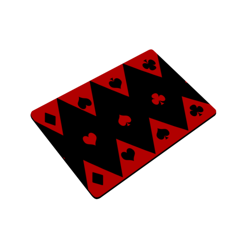 Las Vegas Black Red Play Card Shapes Doormat 24"x16"