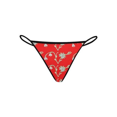 Red Floral G String Women's All Over Print G-String Panties (Model L35)