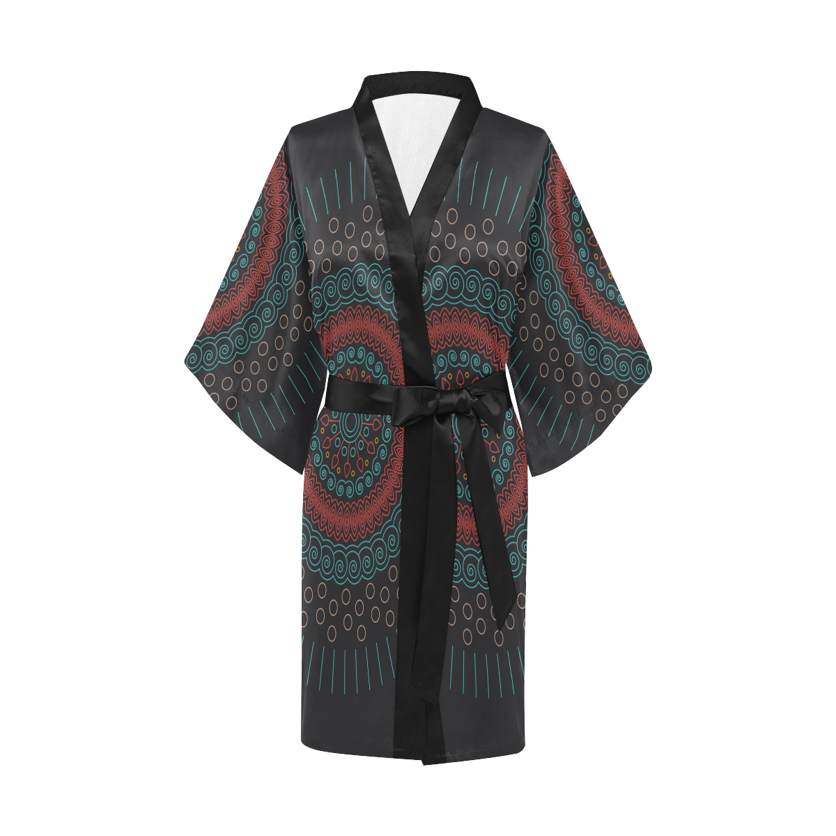 Green Mandalas Kimono Robe