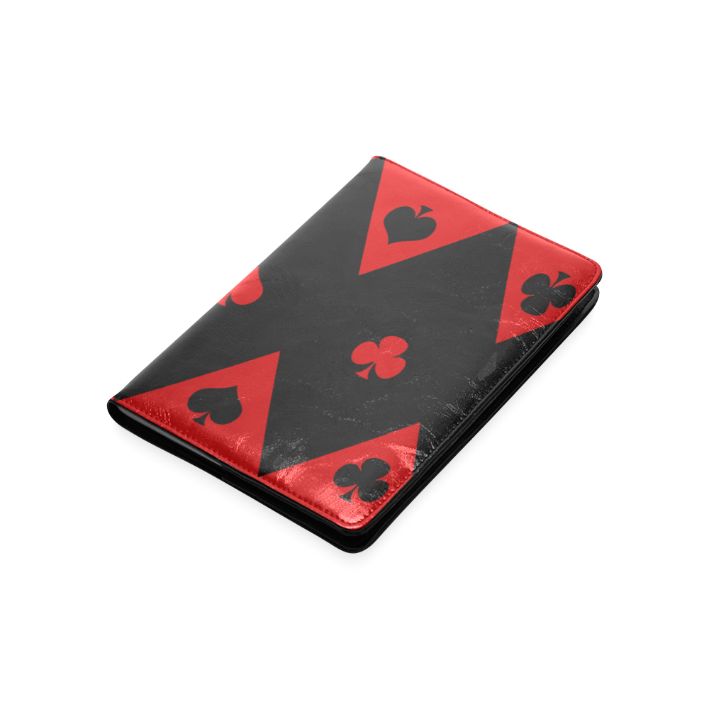 Las Vegas Black Red Play Card Shapes Custom NoteBook A5