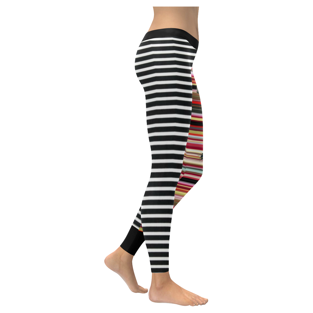 Restrained Stripes Women's Low Rise Leggings (Invisible Stitch) (Model L05)