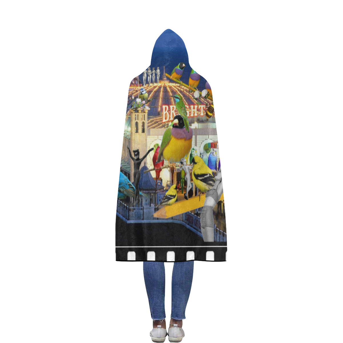 Welcome to Brighton Flannel Hooded Blanket 56''x80''