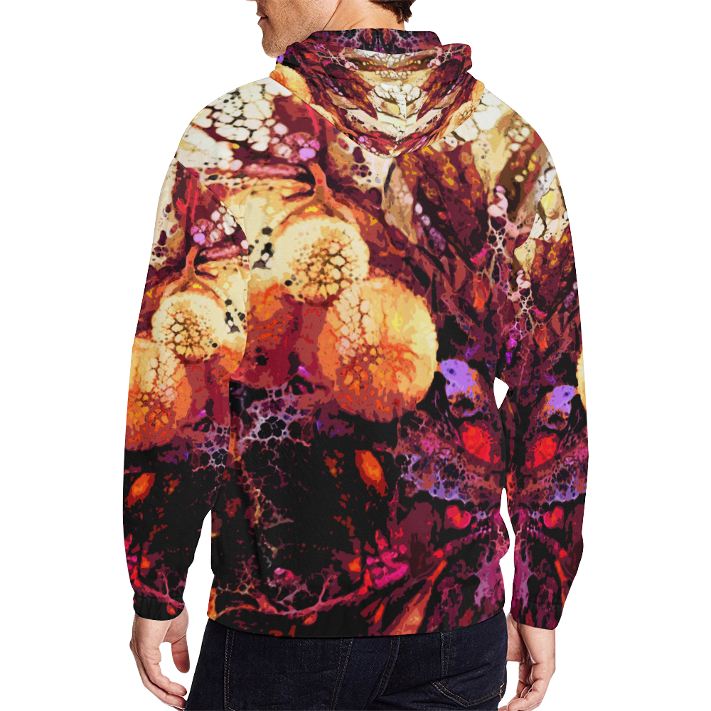 pom pom flowers 1c All Over Print Full Zip Hoodie for Men/Large Size (Model H14)