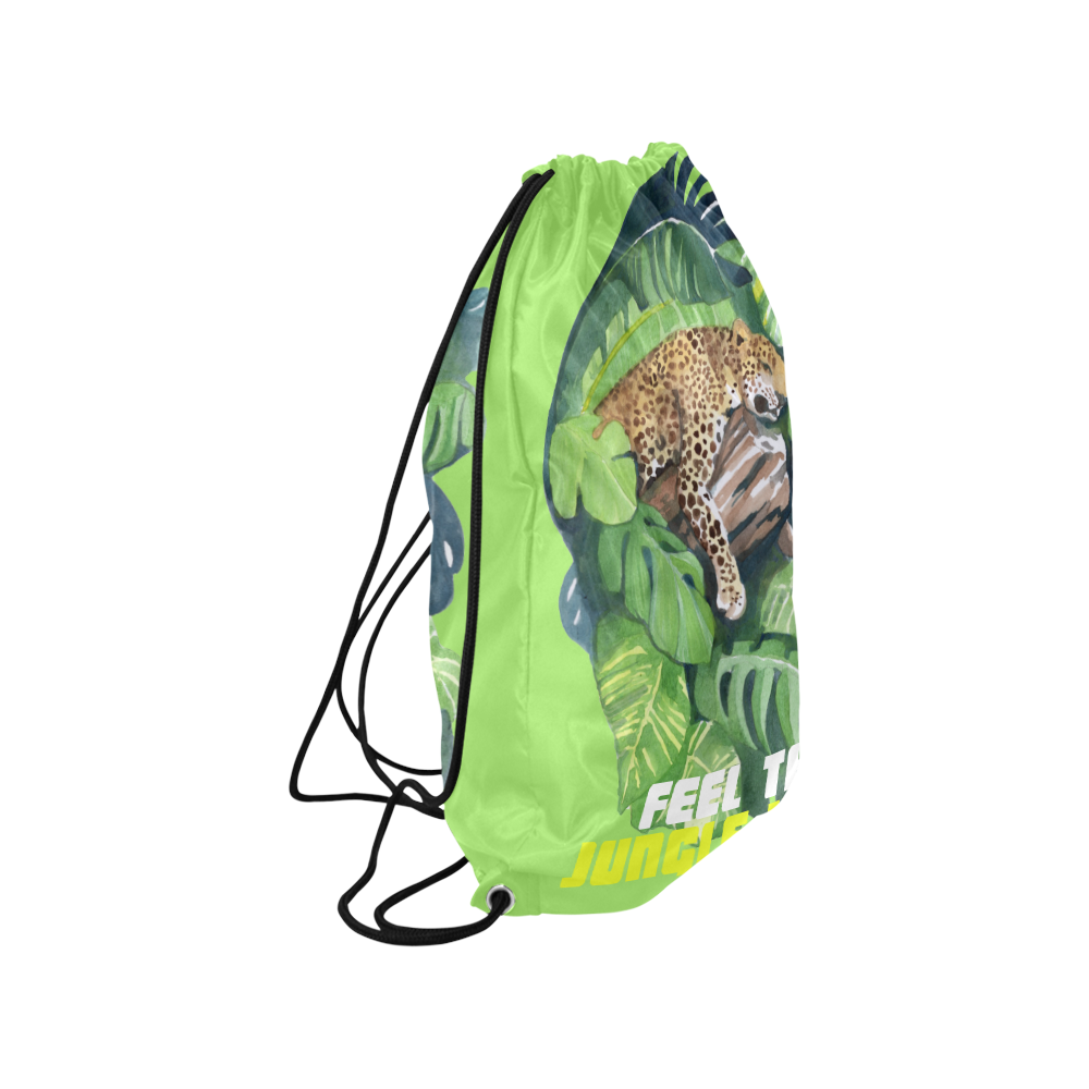 Liam Jungle vibes - lime Medium Drawstring Bag Model 1604 (Twin Sides) 13.8"(W) * 18.1"(H)