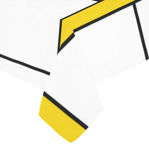 Bauhouse Composition Mondrian Style Cotton Linen Tablecloth 52"x 70"