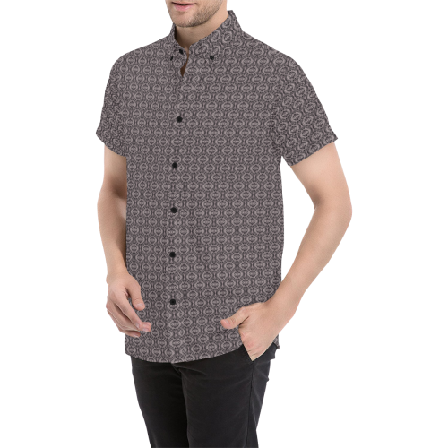 Model #102c| Men's All Over Print Short Sleeve Shirt (Model T53)