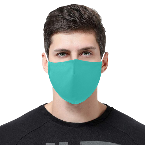 color light sea green 3D Mouth Mask with Drawstring (15 Filters Included) (Model M04) (Non-medical Products)