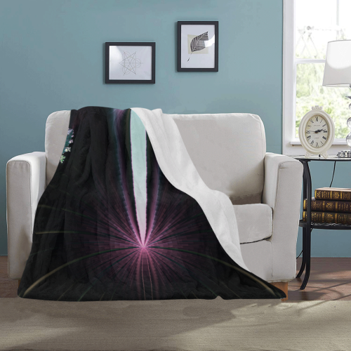 Fractal Beacon in the Night Abstract Ultra-Soft Micro Fleece Blanket 40"x50"