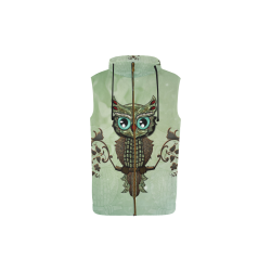 Wonderful owl, diamonds All Over Print Sleeveless Zip Up Hoodie for Kid (Model H16)