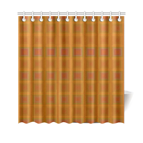 Copper reddish multicolored multiple squares Shower Curtain 69"x70"