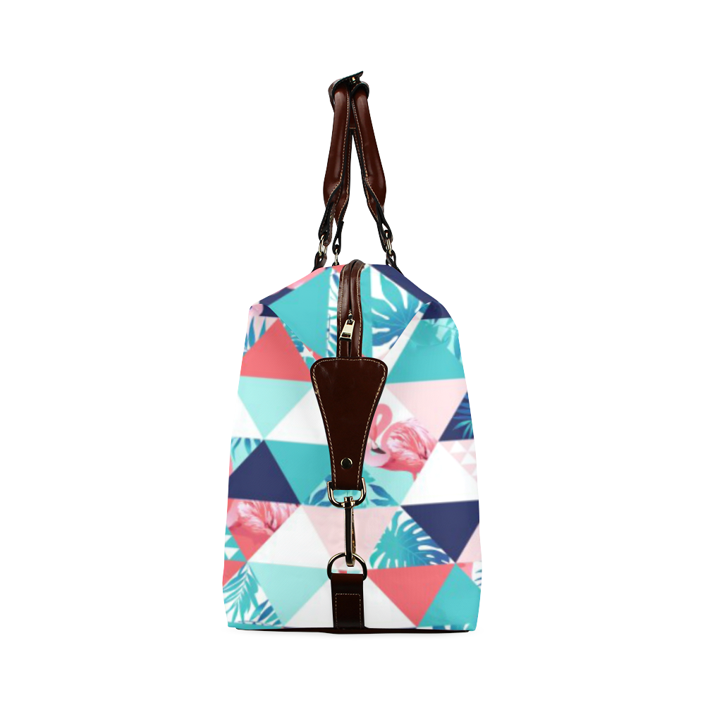 Flamingo Triangle Pattern Classic Travel Bag (Model 1643) Remake