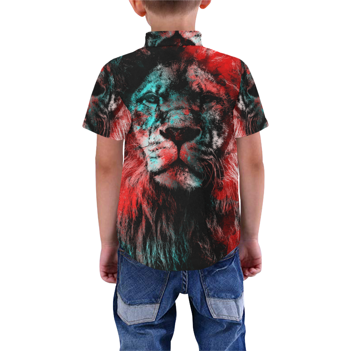 lion jbjart #lion Boys' All Over Print Short Sleeve Shirt (Model T59)