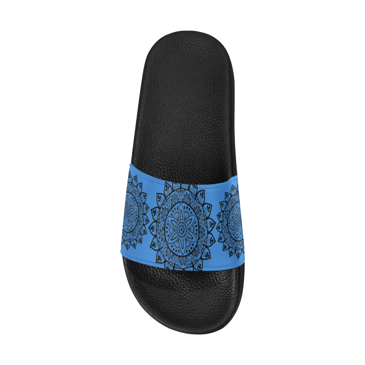 black mandala- blue slides Women's Slide Sandals (Model 057)