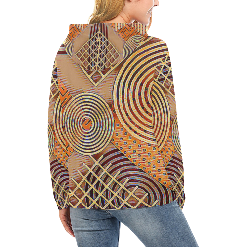 Squares & Circles RP All Over Print Hoodie for Women (USA Size) (Model H13)
