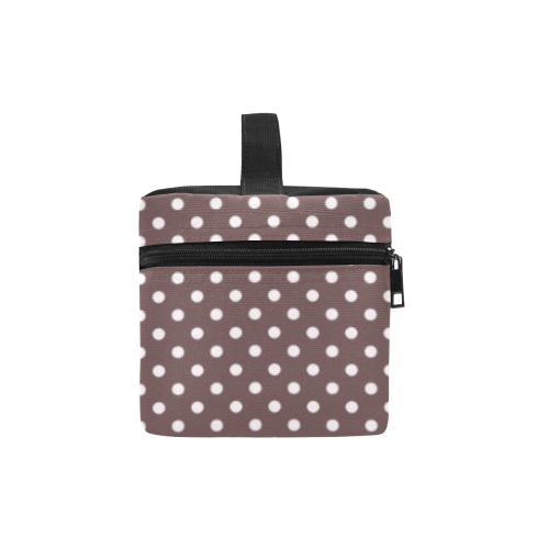 Chocolate brown polka dots Lunch Bag/Large (Model 1658)