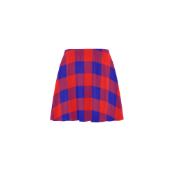 Red and Blue Checkered Mini Skating Skirt (Model D36)