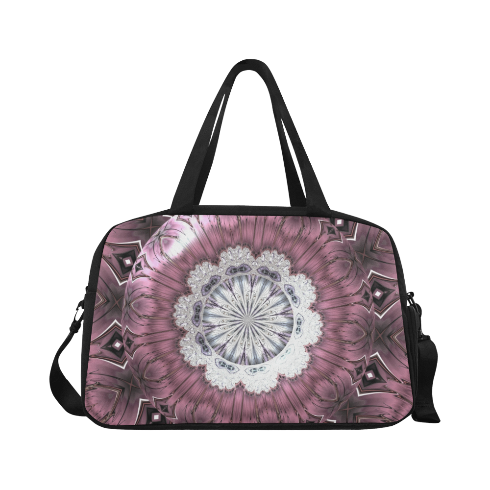 Bejeweled Royal Purple Diadem Fractal Mandala Fitness Handbag (Model 1671)