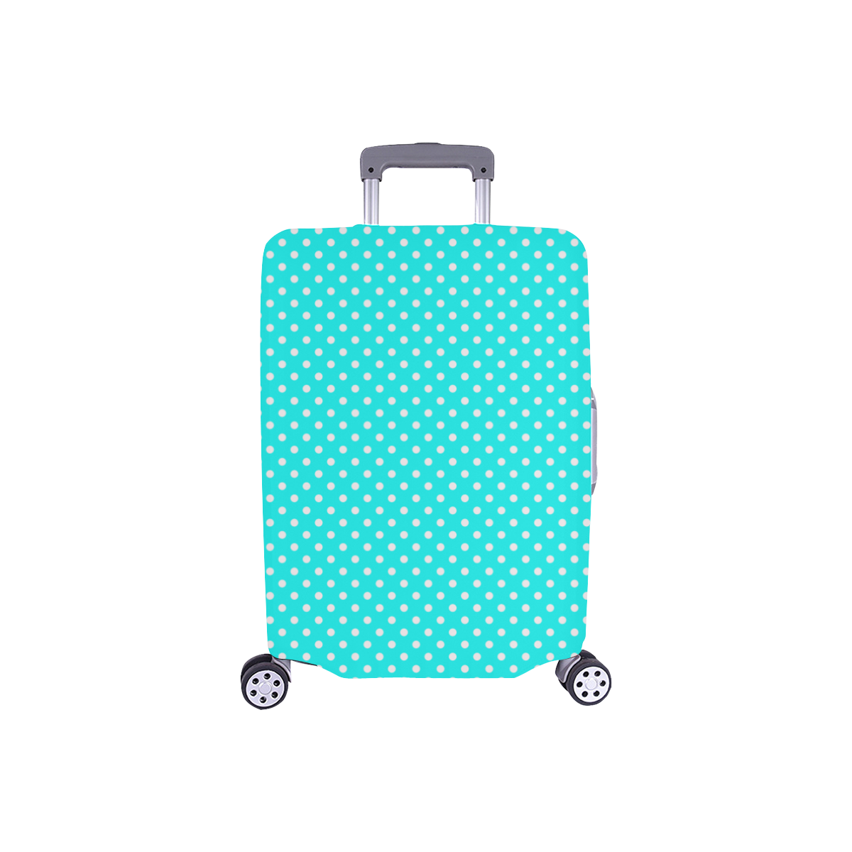 Baby blue polka dots Luggage Cover/Small 18"-21"