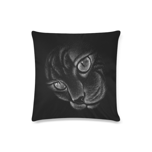 Midnight Black Witches Cat Custom Zippered Pillow Case 16"x16"(Twin Sides)